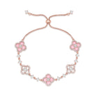 Women's 18K Gold Plated Clover Bracelet with Natural Shell - Four Leaf Lucky Charm Dainty Link Bracelets Jewelry for Women, Trendy Birthday/Mother's Day Gift