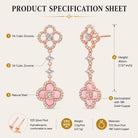 Aura & lrena Clover Earrings for Women, Vintage Pearl Earrings, Bridal Earrings, 18K Gold Plated with Mother of Pearl and AAA Zirconia, 925 Silver Hypoallergenic Posts, Gift for Wedding Anniversary