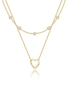 Heart Necklaces for Women, Dainty 14K Gold/Silver Plated Necklace Cute Tiny Gold Diamond Infinity Heart Pendant Jewelry, Ideal Gifts for Mothers Day Birthday Graduation Valentine's Day