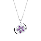 Necklace for Women Gold Flower Fidget Necklace Rotatable Crystal Silver Blossom Pendant Necklaces Adjustable Spinning Fidget Necklaces Redbud Flower Choker Funny Gift Jewelry