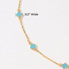 Billet-doux 14K Dainty Gold Plated Tiny Clovers Necklace For Women, Colorful Dainty Very Small 4-Leaf Clovers Gold Plated Choker Necklace, Stackable Jewelry Gifts Perfect for Her