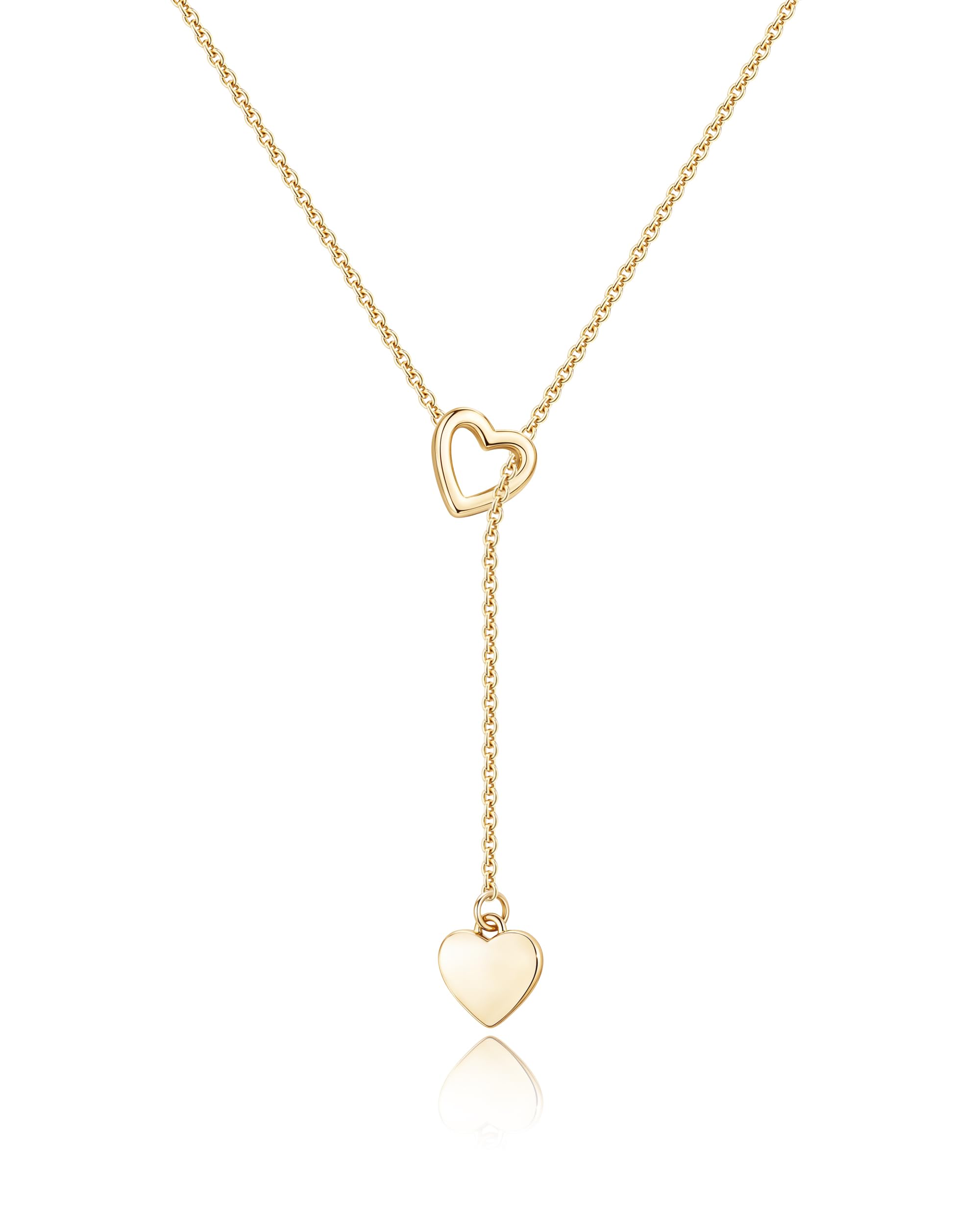 Heart Necklaces for Women, Dainty 14K Gold/Silver Plated Necklace Cute Tiny Gold Diamond Infinity Heart Pendant Jewelry, Ideal Gifts for Mothers Day Birthday Graduation Valentine's Day