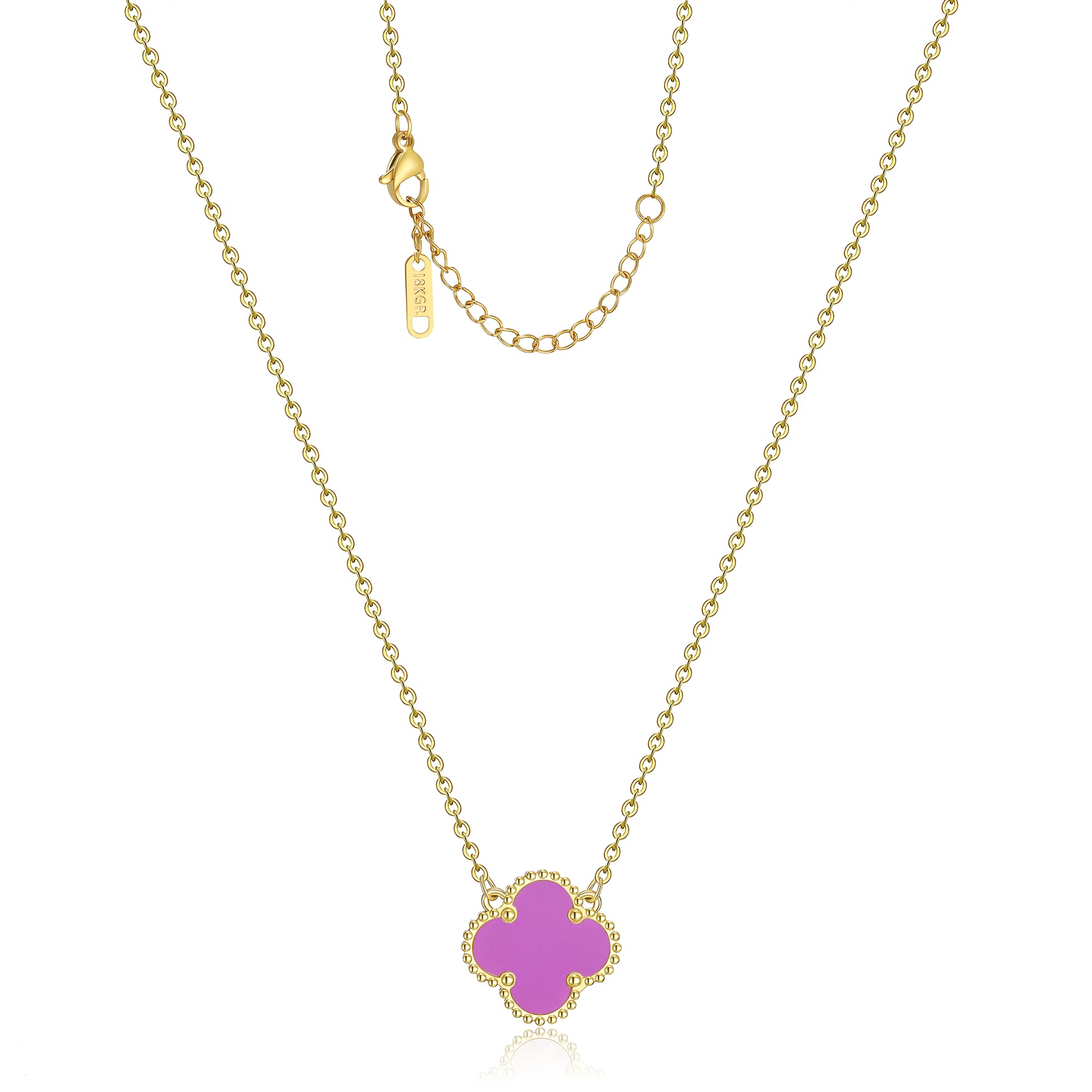 AIPPK Clover Pendant Necklace 18K Gold Plated Four Leaf Clover Necklaces Lucky Simple Jewelry Gifts for Women