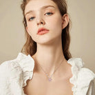 Women's 18K Gold Plated Clover Necklace with White Natural Shell - Four Leaf Lucky Charm Dainty Link Necklaces Jewelry for Women, Trendy Birthday/Mother's Day Gift