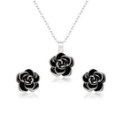 EleQueen Rose Flower Necklace Earrings Bracelet Set 14K Gold Plated Hypoallergenic Jewelry Sets Gift for Women
