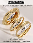 Chunky Gold Bangle Bracelets for Women, Dainty 14k Gold Plated Big Stackable Bangles Set, Trendy Statement Cuff Bracelet Stack Fashion Jewelry Gifts
