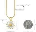14K Gold Plated Sunflower Necklace for Women Teen Girls Friendship Sunflower Gifts for Mom, Girlfriend, Sunshine Flowers Necklace Shiny Cubic Zirconia Petals Chain Length 16"+4" Extender