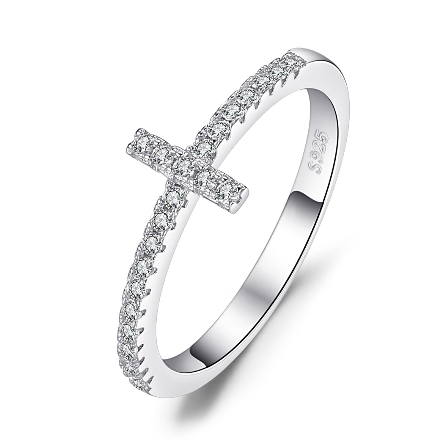 JewelryPalace 14k White Yellow Rose Gold Plated 925 Sterling Silver Rings for Women, Cubic Zirconia Promise Rings for Her, Stackable Wedding Bands Rings for Women Infinity Forever Love Knot Ring