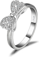 JewelryPalace 14k White Yellow Rose Gold Plated 925 Sterling Silver Rings for Women, Cubic Zirconia Promise Rings for Her, Stackable Wedding Bands Rings for Women Infinity Forever Love Knot Ring