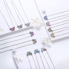 Aurora Tears Butterfly Jewelry,Women 925 Sterling Silver Butterflies Birthstone Pendant Necklace/Earrings/Rings Wedding Gift