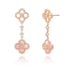 Aura & lrena Clover Earrings for Women, Vintage Pearl Earrings, Bridal Earrings, 18K Gold Plated with Mother of Pearl and AAA Zirconia, 925 Silver Hypoallergenic Posts, Gift for Wedding Anniversary