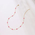 Billet-doux 14K Dainty Gold Plated Tiny Clovers Necklace For Women, Colorful Dainty Very Small 4-Leaf Clovers Gold Plated Choker Necklace, Stackable Jewelry Gifts Perfect for Her