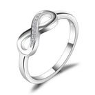 JewelryPalace 14k White Yellow Rose Gold Plated 925 Sterling Silver Rings for Women, Cubic Zirconia Promise Rings for Her, Stackable Wedding Bands Rings for Women Infinity Forever Love Knot Ring