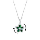 Necklace for Women Gold Flower Fidget Necklace Rotatable Crystal Silver Blossom Pendant Necklaces Adjustable Spinning Fidget Necklaces Redbud Flower Choker Funny Gift Jewelry