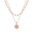 M MOOHAM Dainty Initial Necklaces for Women, 14K-Gold-Plated Layering Necklace for Women Cute Hexagon Letter Initial Necklace Layered Necklaces for Womens Teen Girl Gifts