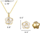 EleQueen Rose Flower Necklace Earrings Bracelet Set 14K Gold Plated Hypoallergenic Jewelry Sets Gift for Women