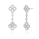 Aura & lrena Clover Earrings for Women, Vintage Pearl Earrings, Bridal Earrings, 18K Gold Plated with Mother of Pearl and AAA Zirconia, 925 Silver Hypoallergenic Posts, Gift for Wedding Anniversary