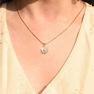 14K Gold Plated Sunflower Necklace for Women Teen Girls Friendship Sunflower Gifts for Mom, Girlfriend, Sunshine Flowers Necklace Shiny Cubic Zirconia Petals Chain Length 16"+4" Extender
