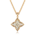 Fettero Gold Clover Necklace for Women Dainty 14K Gold Plated CZ Pendant Necklace Adjustable Chain Choker Charm Colorful Clover Pendant Lucky Necklaces for Women Jewelry