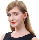 ToHeart Gold Sun Earrings for Women Sun Dangle Earrings Cubic Zirconia Earrings