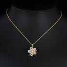 Necklace for Women Gold Flower Fidget Necklace Rotatable Crystal Silver Blossom Pendant Necklaces Adjustable Spinning Fidget Necklaces Redbud Flower Choker Funny Gift Jewelry