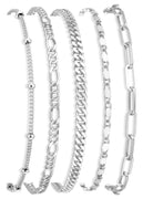 Gokeey Gold Bracelets Set for Women Non Tarnish Trendy,14K Gold Plated Dainty Stackable Paperclip Cuban Link Chain Bracelets, Simple Cute Cuff Bracelets Jewelry Set Adjustable 7"+2"