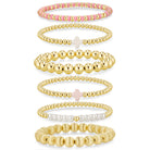 Yoosteel Gold Beaded Bracelets Set for Women Teen Girl Gifts Non Tarnish - 14K Gold Plated Dainty Round Beaded Pearl Cross Bracelet Stack for Women Teenage Girls Stackable Jewelry Gifts