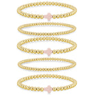 Yoosteel Gold Beaded Bracelets Set for Women Teen Girl Gifts Non Tarnish - 14K Gold Plated Dainty Round Beaded Pearl Cross Bracelet Stack for Women Teenage Girls Stackable Jewelry Gifts