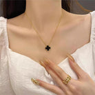 AIPPK Clover Pendant Necklace 18K Gold Plated Four Leaf Clover Necklaces Lucky Simple Jewelry Gifts for Women