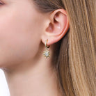 ToHeart Gold Sun Earrings for Women Sun Dangle Earrings Cubic Zirconia Earrings