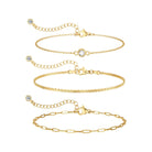 MBW Sterling Silver Bracelets for Women Trendy, Minimalist Simple Dainty S925 Silver Plated Bracelets for Women Stack Waterproof Jewelry Small Thin Bracelet Set for Womens Teen Gift