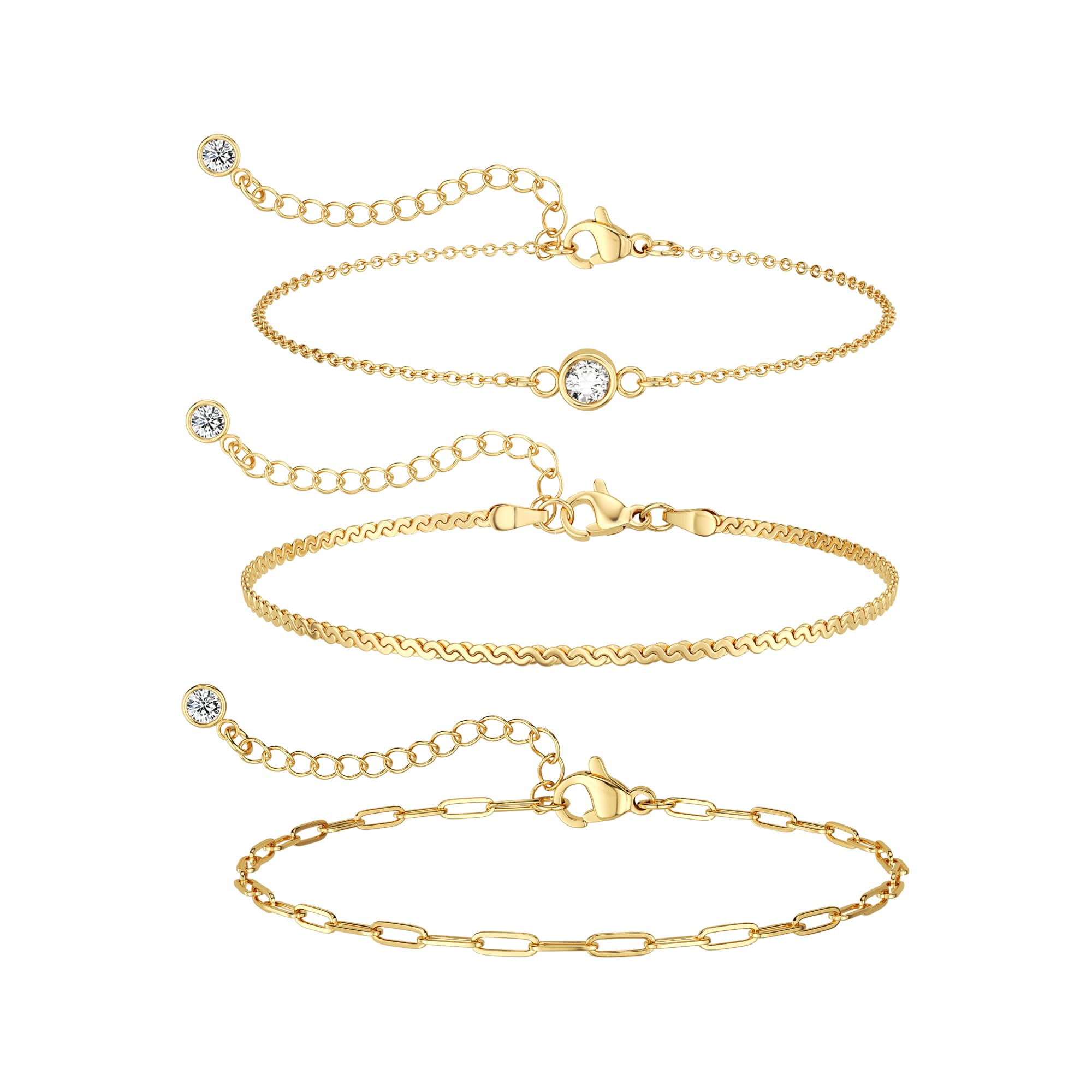 MBW Sterling Silver Bracelets for Women Trendy, Minimalist Simple Dainty S925 Silver Plated Bracelets for Women Stack Waterproof Jewelry Small Thin Bracelet Set for Womens Teen Gift