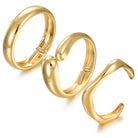 Chunky Gold Bangle Bracelets for Women, Dainty 14k Gold Plated Big Stackable Bangles Set, Trendy Statement Cuff Bracelet Stack Fashion Jewelry Gifts