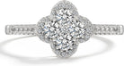 Moissanite Rings for Women 1.3ct Lucky Rings Four Leaf Clover Ring Promise Engagement Wedding Bands D Color VVS1 Moissanite Statement Rings Lucky Gifts for Women
