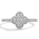 Moissanite Rings for Women 1.3ct Lucky Rings Four Leaf Clover Ring Promise Engagement Wedding Bands D Color VVS1 Moissanite Statement Rings Lucky Gifts for Women