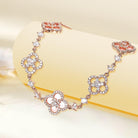 Women's 18K Gold Plated Clover Bracelet with Natural Shell - Four Leaf Lucky Charm Dainty Link Bracelets Jewelry for Women, Trendy Birthday/Mother's Day Gift
