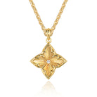 Fettero Gold Clover Necklace for Women Dainty 14K Gold Plated CZ Pendant Necklace Adjustable Chain Choker Charm Colorful Clover Pendant Lucky Necklaces for Women Jewelry