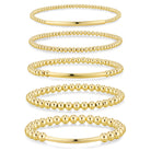 Yoosteel Gold Beaded Bracelets Set for Women Teen Girl Gifts Non Tarnish - 14K Gold Plated Dainty Round Beaded Pearl Cross Bracelet Stack for Women Teenage Girls Stackable Jewelry Gifts