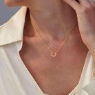 VRIUA Gold Necklace for Women - 14K Gold Plated Dainty Italian Horn Star of David Butterfly Bow Sun Lotus Volleyball Baseball Cowboy Boots Necklace Jewelry Everyday for Women