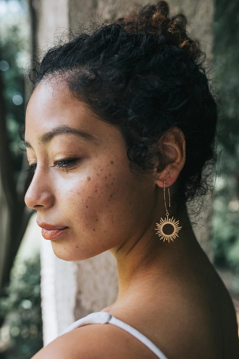 Geometric Drop Dangle Earrings Boho Statement Long Hoops 18k Gold Plated Lightweight Earrings for Women Girls