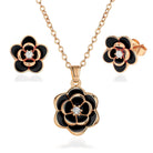 EVEVIC Dainty Flower Pendant Necklace Earrings for Women 14K Gold Plated Hypoallergenic Jewelry Sets