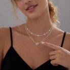 Heart Necklaces for Women, Dainty 14K Gold/Silver Plated Necklace Cute Tiny Gold Diamond Infinity Heart Pendant Jewelry, Ideal Gifts for Mothers Day Birthday Graduation Valentine's Day