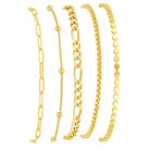 Gold Bracelets for Women, 14K Gold Plated Stackable Bracelet Stack Set Adjustable Charm Paperclip Chain Snake Link Layered Waterproof Jewelry Sets Gifts