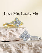 Moissanite Rings for Women 1.3ct Lucky Rings Four Leaf Clover Ring Promise Engagement Wedding Bands D Color VVS1 Moissanite Statement Rings Lucky Gifts for Women