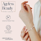 Crystalline Azuria Women 18K Gold Plated White Crystal Roses Flower Set Necklace Earrings Bracelet for Women Wedding Party Bridal Bridesmaid Accessories