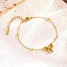 WETMT 4Pcs 14K Gold Plated Bow Necklace Earring Bracelet Anklet Set for Women Cute Dainty Stainless Steel Chain Bow Pendent Choker Necklace Set Stuff Personalized Jewelry Gift