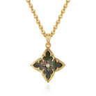 Fettero Gold Clover Necklace for Women Dainty 14K Gold Plated CZ Pendant Necklace Adjustable Chain Choker Charm Colorful Clover Pendant Lucky Necklaces for Women Jewelry