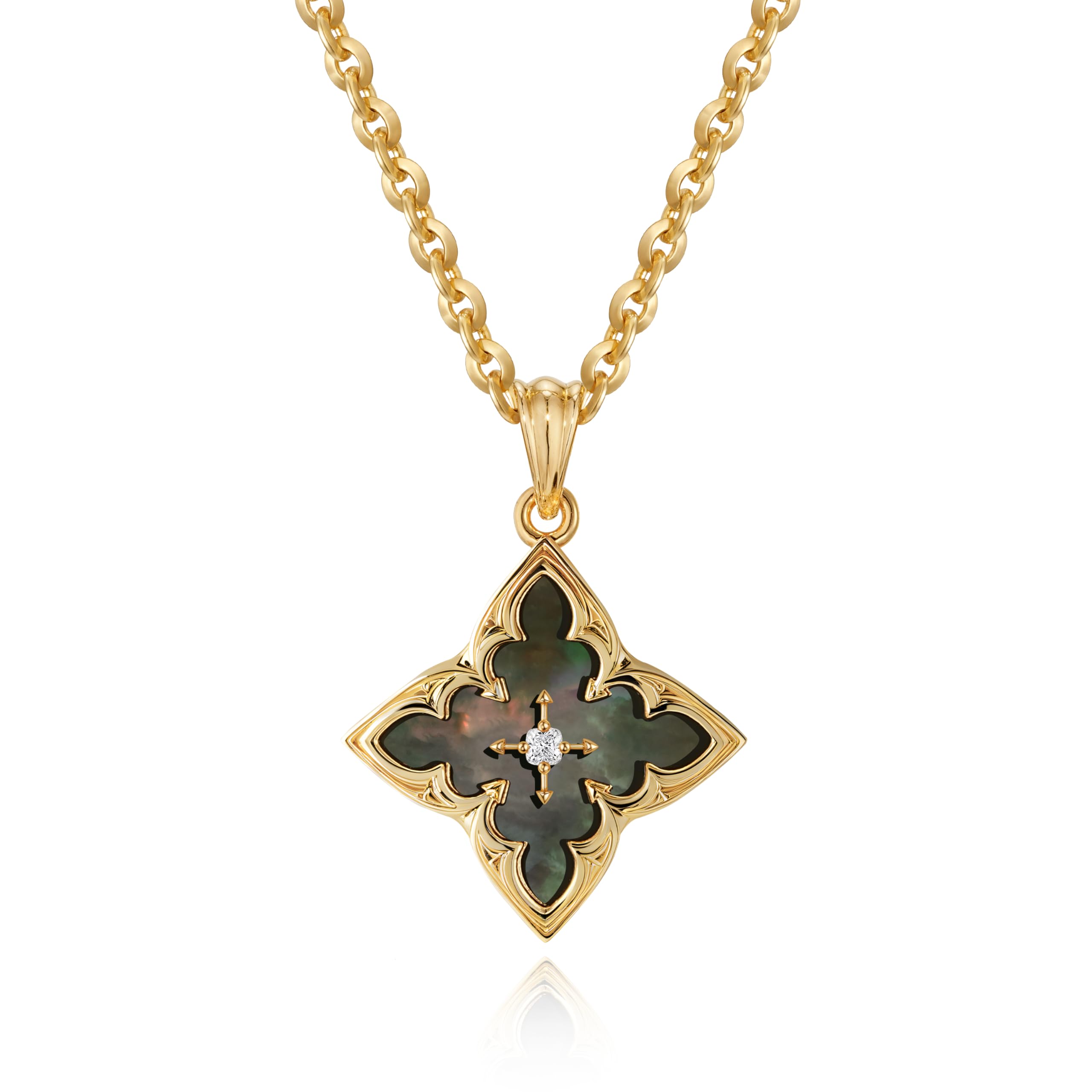 Fettero Gold Clover Necklace for Women Dainty 14K Gold Plated CZ Pendant Necklace Adjustable Chain Choker Charm Colorful Clover Pendant Lucky Necklaces for Women Jewelry