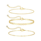 MBW Sterling Silver Bracelets for Women Trendy, Minimalist Simple Dainty S925 Silver Plated Bracelets for Women Stack Waterproof Jewelry Small Thin Bracelet Set for Womens Teen Gift