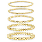 Yoosteel Gold Beaded Bracelets Set for Women Teen Girl Gifts Non Tarnish - 14K Gold Plated Dainty Round Beaded Pearl Cross Bracelet Stack for Women Teenage Girls Stackable Jewelry Gifts